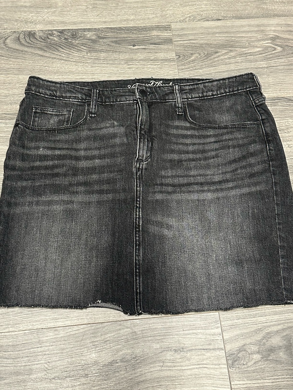 Universal Thread Washed Black Denim Mini Skirt